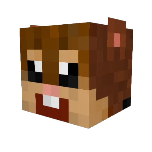 Craftmunk Minecraft avatar head, 3D render