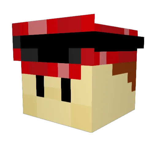 CraftsDmen Minecraft avatar head, 3D render
