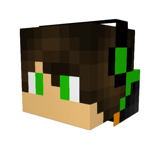 Crafty90 Minecraft avatar head, 3D render