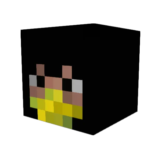 CraftyBlack Minecraft avatar head, 3D render