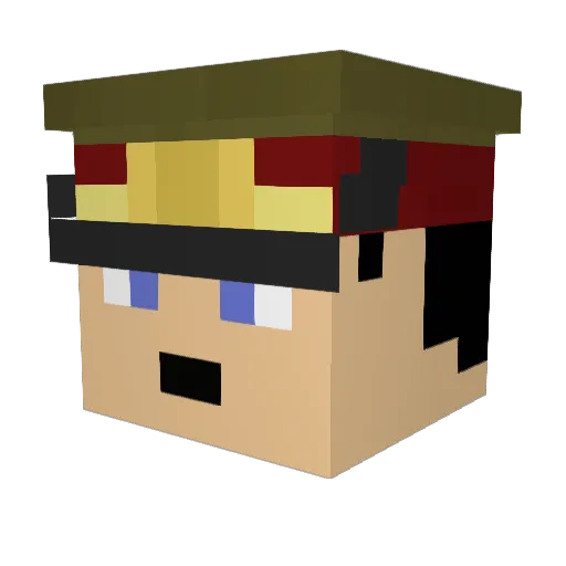 CraftyCreeperXX Minecraft avatar head, 3D render