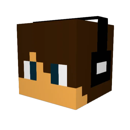 CraftyDrew1 Minecraft avatar head, 3D render