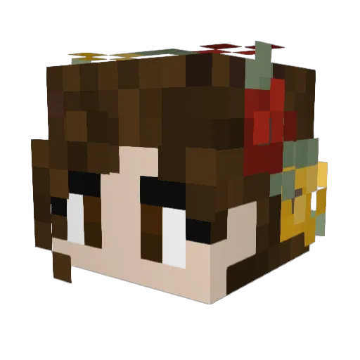 CraftyFlor Minecraft avatar head, 3D render