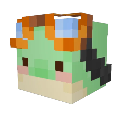 CraftyMormon Minecraft avatar head, 3D render