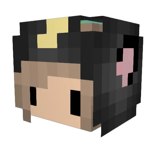 CraftyQuartz Minecraft avatar head, 3D render