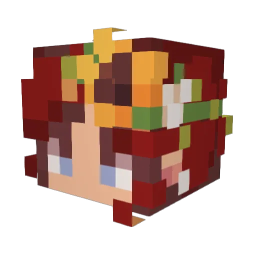 CraftyRose7 Minecraft avatar head, 3D render
