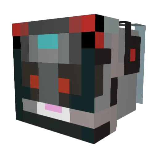 Craftycat Minecraft avatar head, 3D render