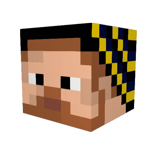 Craicaroo Minecraft avatar head, 3D render