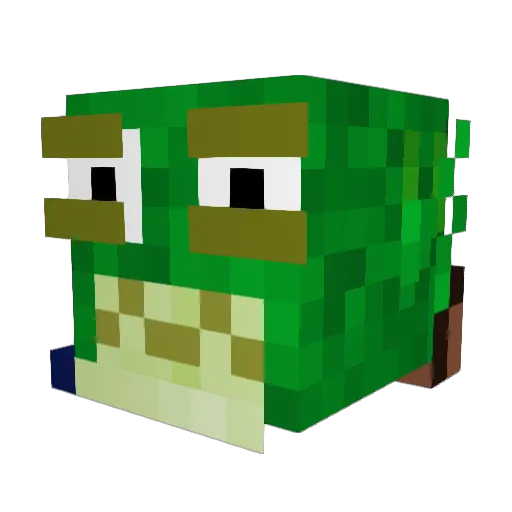 Crakedlizard Minecraft avatar head, 3D render