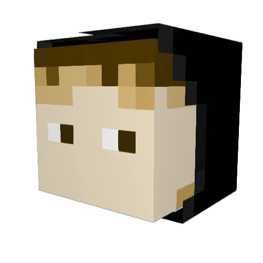 Cramoisy Minecraft avatar head, 3D render