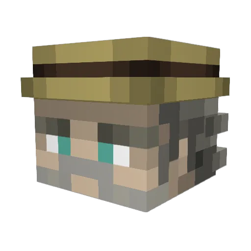 CrankP Minecraft avatar head, 3D render