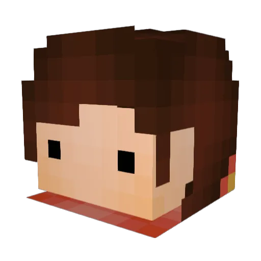 CrankTB Minecraft avatar head, 3D render