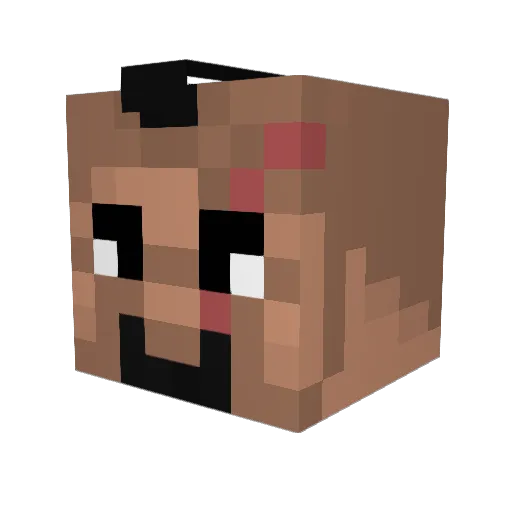 Crasac Minecraft avatar head, 3D render