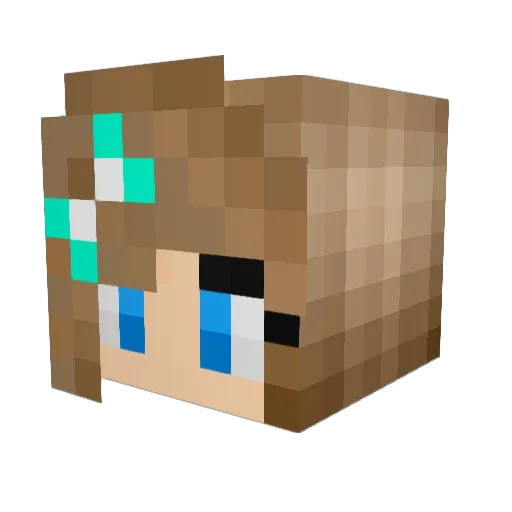 CrashCraftX Minecraft avatar head, 3D render