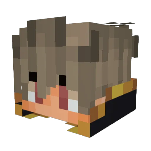 CrashPire Minecraft avatar head, 3D render