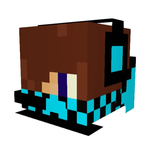 CrasherCan Minecraft avatar head, 3D render