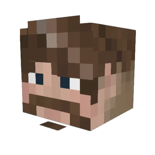 CrasherLasher Minecraft avatar head, 3D render