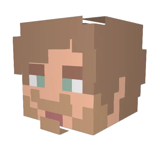 Crashh25 Minecraft avatar head, 3D render