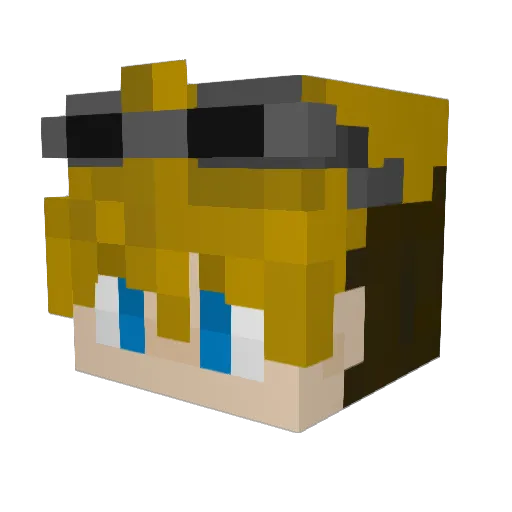 CrashoutRain Minecraft avatar head, 3D render
