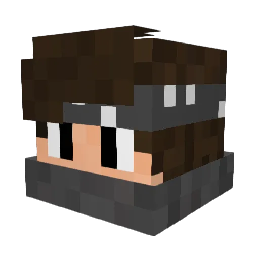 Crashstyle Minecraft avatar head, 3D render