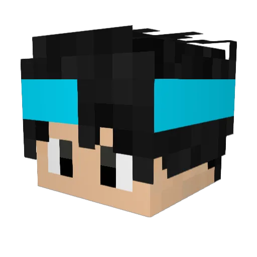 Crashxzy Minecraft avatar head, 3D render