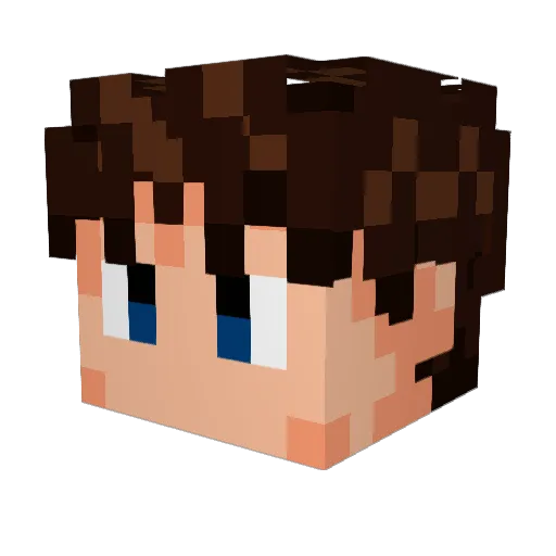 Crasific Minecraft avatar head, 3D render