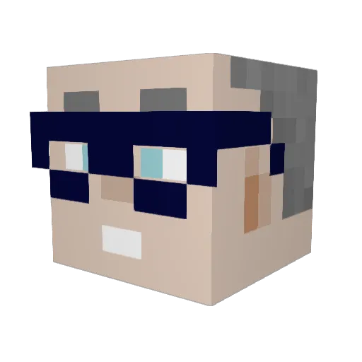 Crastep Minecraft avatar head, 3D render