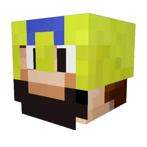 Crasysebbe Minecraft avatar head, 3D render