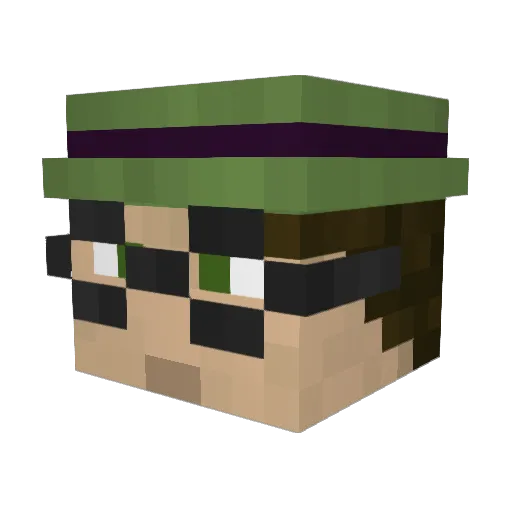 CraterTNT Minecraft avatar head, 3D render