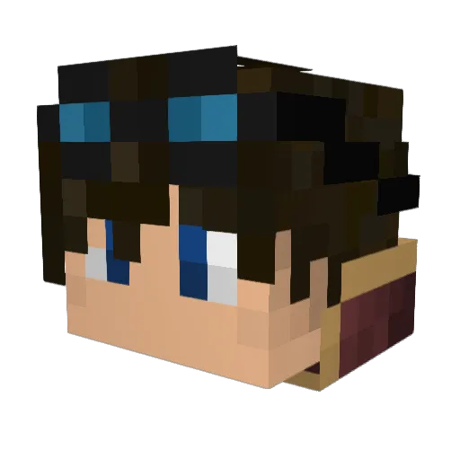 Crawdad100 Minecraft avatar head, 3D render