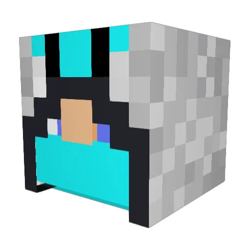 Crawfish003 Minecraft avatar head, 3D render