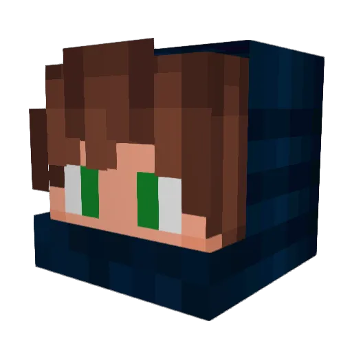 Crawillzy Minecraft avatar head, 3D render