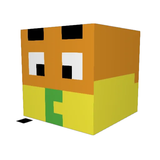 CrayHola Minecraft avatar head, 3D render