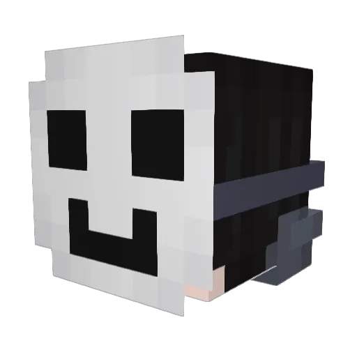 CrayZek Minecraft avatar head, 3D render