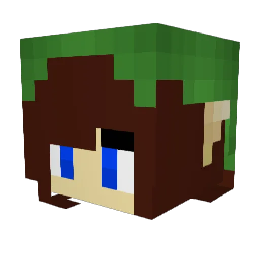 Craycraycat Minecraft avatar head, 3D render