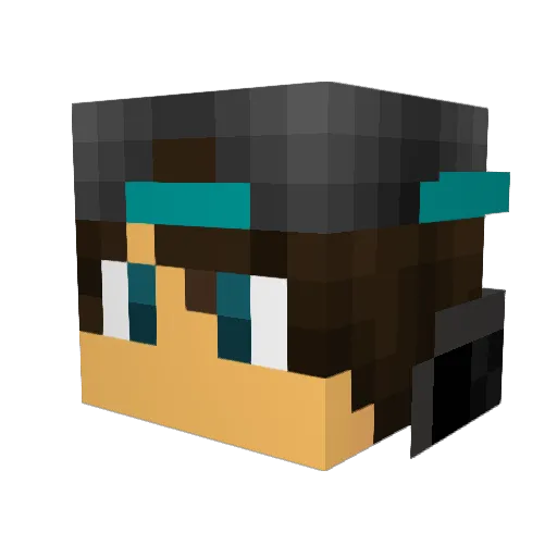 Crayf Minecraft avatar head, 3D render
