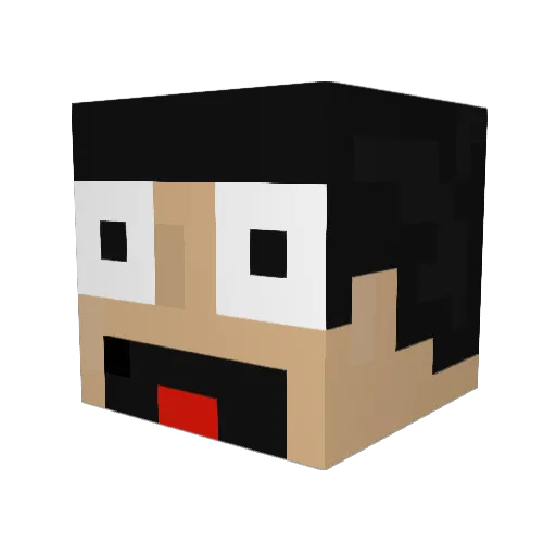 Crayfix Minecraft avatar head, 3D render