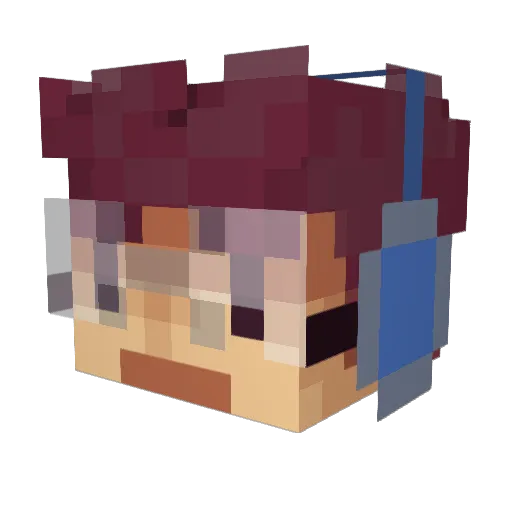 Crayonxiaoxin Minecraft avatar head, 3D render