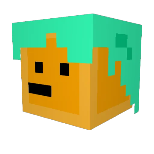 Craza Minecraft avatar head, 3D render