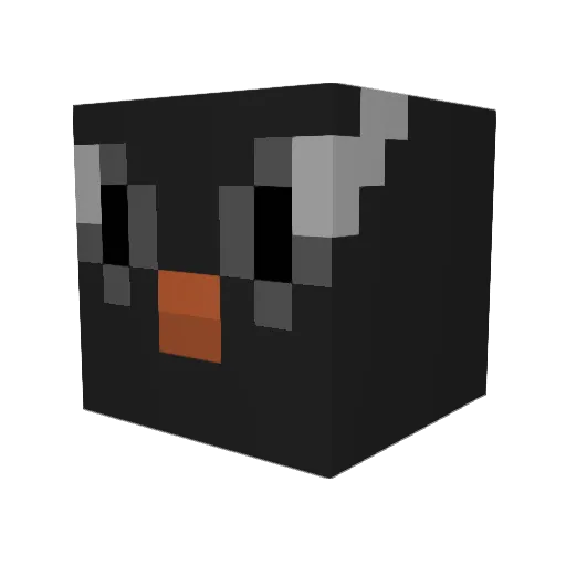 CrazedPenguins Minecraft avatar head, 3D render