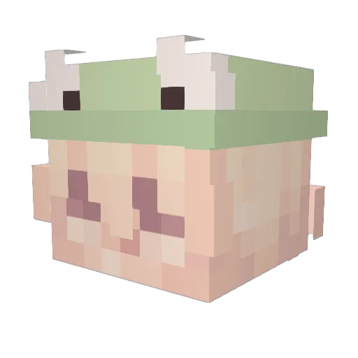 Crazhel Minecraft avatar head, 3D render