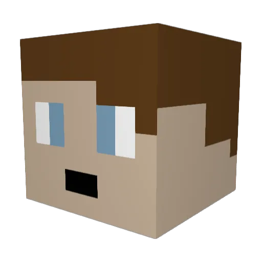 Craziation Minecraft avatar head, 3D render