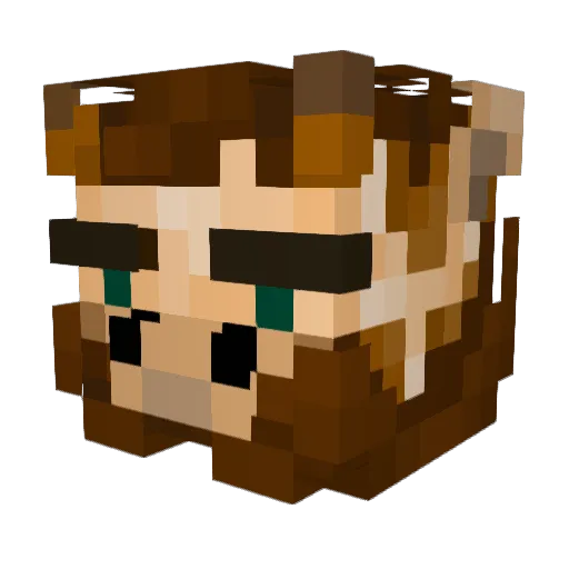 Crazy1O1 Minecraft avatar head, 3D render