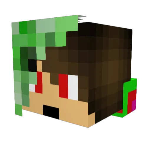 CrazyArte3 Minecraft avatar head, 3D render