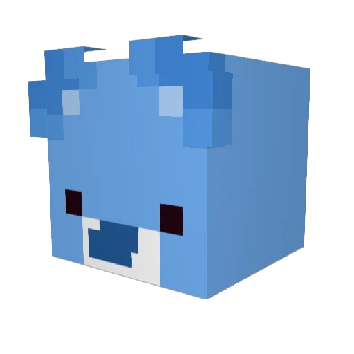 CrazyBearLL Minecraft avatar head, 3D render