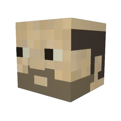 CrazyBeastPT Minecraft avatar head, 3D render