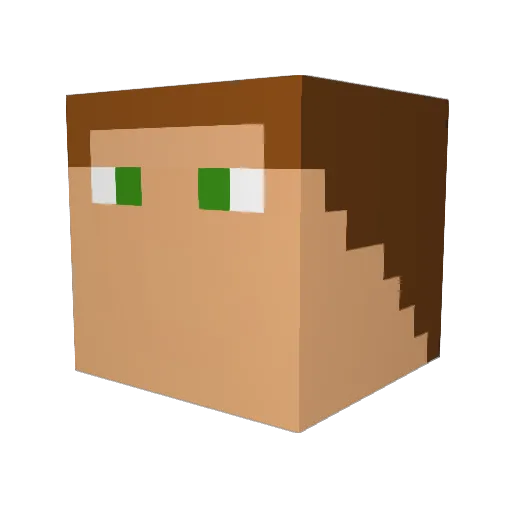 CrazyBrack Minecraft avatar head, 3D render
