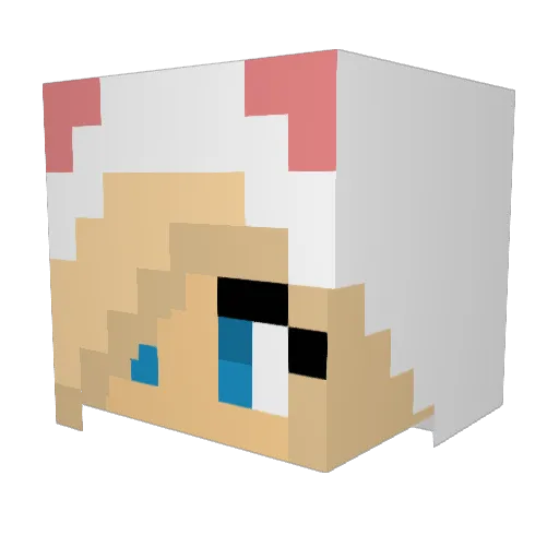 CrazyCakey Minecraft avatar head, 3D render