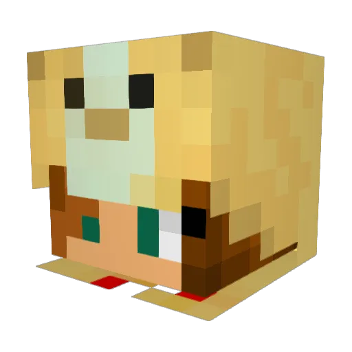 CrazyChula Minecraft avatar head, 3D render