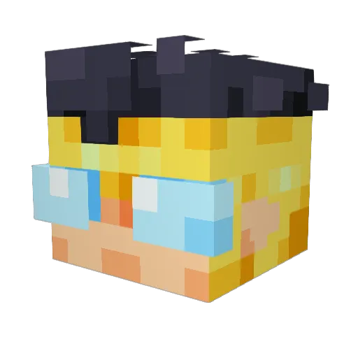 CrazyClan Minecraft avatar head, 3D render